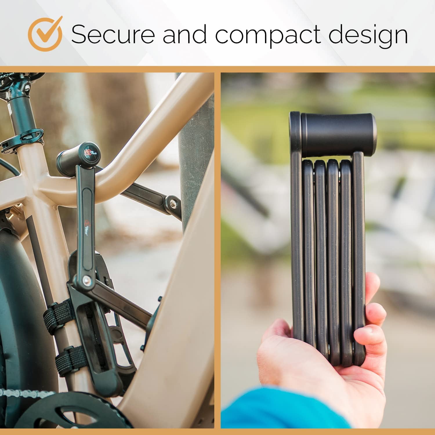 Via Velo 2-Pc Folding Bike Lock Set Lightweight Electric Bike Lock with Same Key System