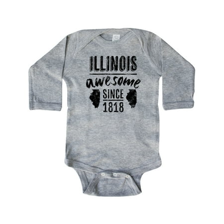 

Inktastic Illinois Awesome Since 1818 Gift Baby Boy or Baby Girl Long Sleeve Bodysuit