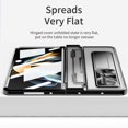 thumbnail image 2 of ELEHOLD for Samsung Galaxy Z Fold 3 Leveling Hinge Folding Case, HD Transparent Plating Frame Wireless Charging Hidden Kickstand 360° Full Protection Anti-Drop Shockproof Case for ZFold 3 7.6",Black, 2 of 7