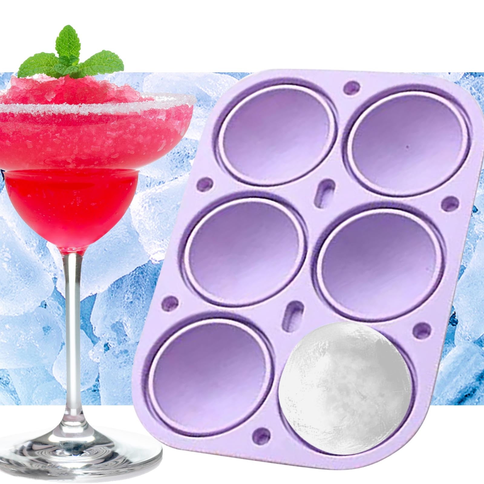 Fufafayo Ice Hockey Ice Tray, 6-Cavity Silicone Ice Maker for Whiskey Cocktails, Spherical Ice Ball Maker for Freezer, Bar Accessory for Party, Kitchen or Home Bar, Fun Sports Design