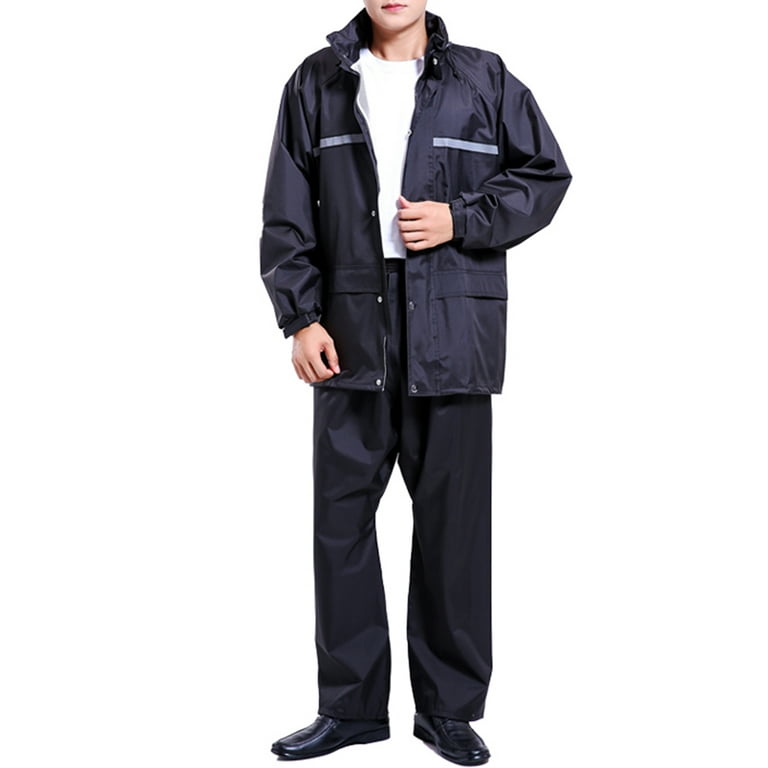 ROAONOCOMO Rain Suits for Men Waterproof Rain Gear for Work Fishing Rain Coats Rain Jacket Pants for Golf, Men's, Size: 2XL, Beige