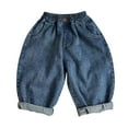 thumbnail image 2 of KAUOD Boys Baggy Cargo Jeans Loose Parachute Denim Pants with Cuffed Hem Kids Versatile Harem Joggers Athletic Streetwear, 2 of 4