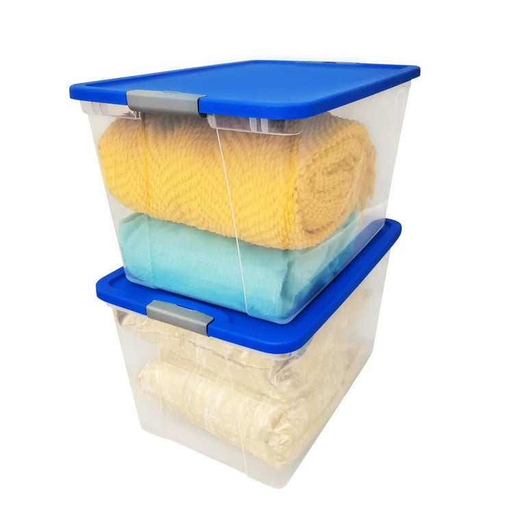 Homz 64 Qt Secure Latch Large Clear Stackable Storage Container w/ Lid (2  Pack), 1 Piece - Food 4 Less