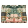thumbnail image 7 of Yayeee Kitchen Curtains Light Filtering 27"x36" Rod Pocket Short Cafe Window Panel, Pink and Green Cat, 7 of 7