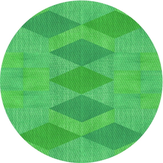 Ahgly Company Indoor Round Patterned Neon Green Area Rugs, 8' Round