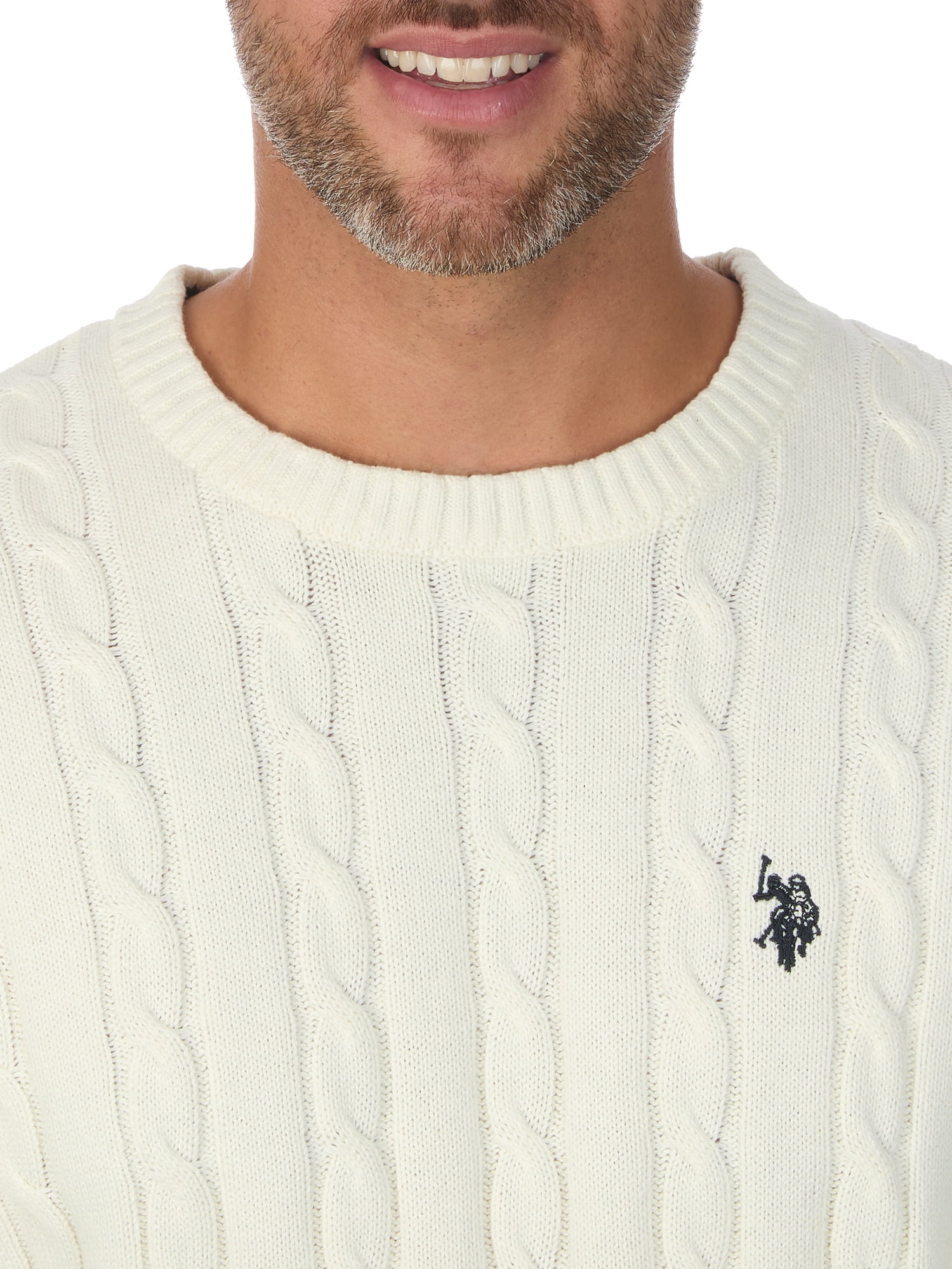 U.S. Polo Assn. Men's Crew Neck Cable Sweater
