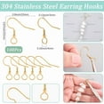 thumbnail image 2 of 1 Box 100pcs Gold Earring Fish Hooks French Earring Findings Bulk Stainless Steel Alloy Metal Dangle Ball Hook with Loop Finding Ear Wires, 2 of 7