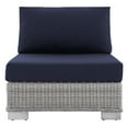 thumbnail image 6 of Modway Conway Modern Rattan & Fabric Outdoor Armless Chair in Light Gray/Navy, 6 of 10