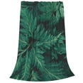 thumbnail image 2 of Honeii Green Leave Fern Print Fleece Blanket - Throw Blanket for Bed, Sofa, Couch, Camping, and Travel , Microplush Ultra Soft Warm Blanket-40"x30", 2 of 7