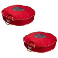 thumbnail image 1 of Simplify 2 Pack 30" Holiday Wreath Bag, Seasonal Storage for Christmas, Easter, Fourth of July, Fall & Spring, Durable Material, Reinforced Handle and Easy to Pack, Red, 1 of 4