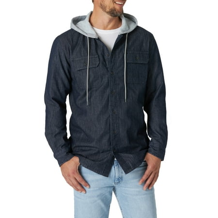 Wrangler Men's Long Sleeve Hooded Lined Flannel Shirt Jacket