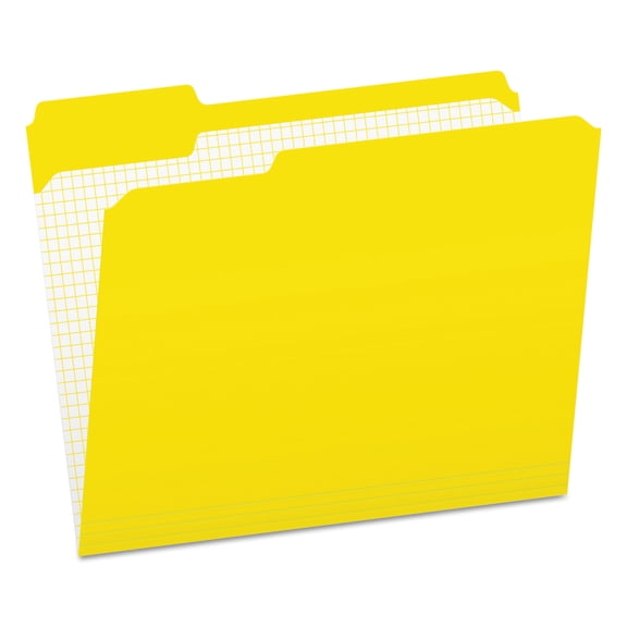 Pendaflex Double-Ply Reinforced Top Tab Colored File Folders, 1/3-Cut Tabs, Letter Size, Yellow, 100/Box (R15213YEL)