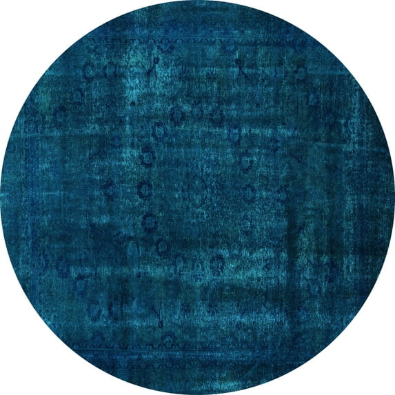 Ahgly Company Indoor Round Persian Light Blue Bohemian Area Rugs, 4' Round