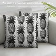 thumbnail image 3 of COMIO  Pineapple Throw Pillow Cushion Cover, Hand Drawn Tropical Theme Vintage Style Pineapple Fruit Pattern, Decorative Square Accent Pillow Case,Black Grey White, 3 of 5