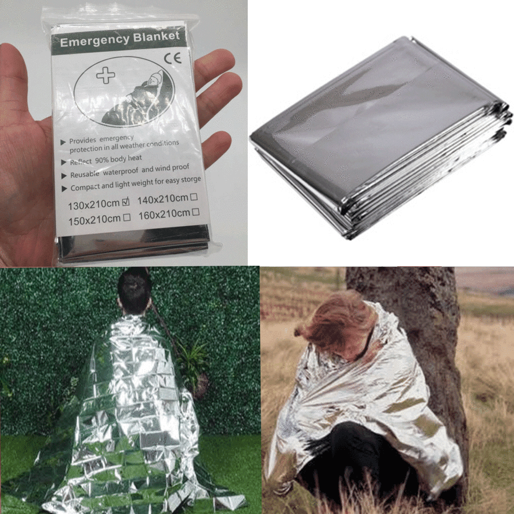 8 Pack Emergency BLANKET Thermal Survival Safety Insulating Mylar Heat 84" X52" 