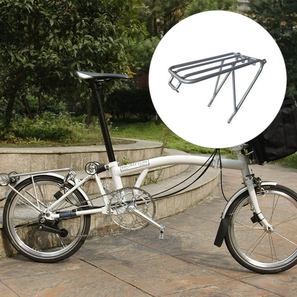 Porte-bagages Arrière Pliable En Alliage D'aluminium – Compatible Brompton, Avec 2 Roues, Noir/argent, Charge Lourde
