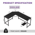 thumbnail image 5 of EDX Stylish L-shaped desk optimizes space, boosts productivity with ample dual-surface workspace and ergonomic modern design, Black, 5 of 9
