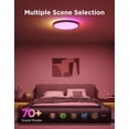 thumbnail image 3 of Govee Smart Ceiling Light, RGBIC LED Ceiling Light Fixture, 2400LM Flush Mount Light Fixture, DIY Colors, Works with Alexa, 2200K-6500K Ceiling Lights for Bedroom, Living Room, 12 Inch, 1 Pack,Black, 3 of 9