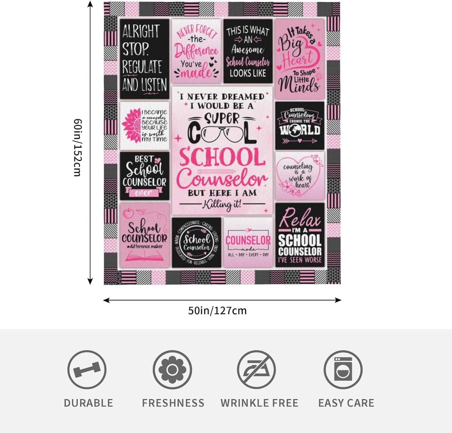 School Counselor Gifts for Christmas, School Counselor Gifts for Women, School Counselor Appreciation Gifts, Xmas Gifts for Counselors, Guidance Counselor Gifts Throw Blanket 60"X50"