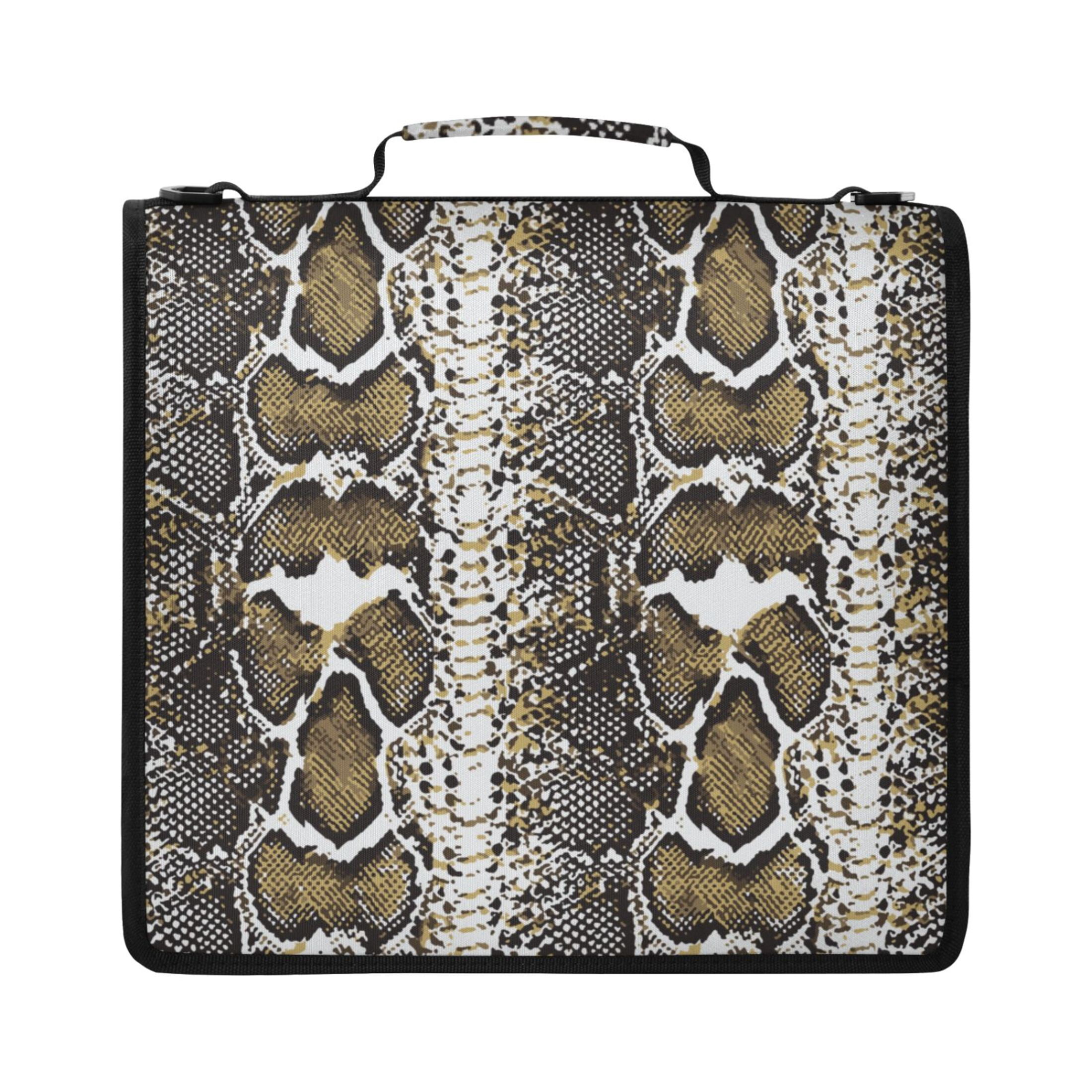 ALAZA Zipper Binder Snake Pattern 2 inch 3 Ring 500 Sheet Capacity Trapper Keeper File Folder Organizer Bag