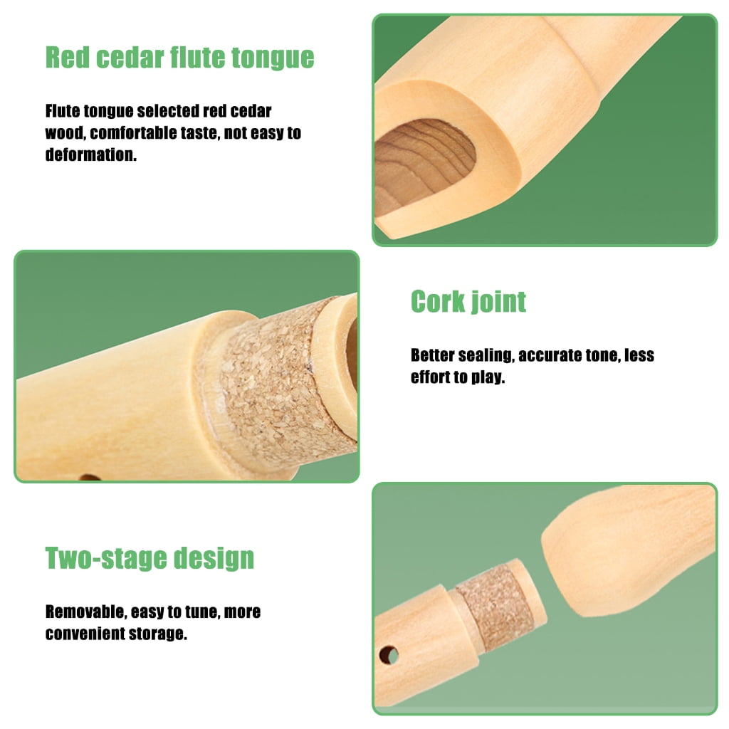 ROZYARD Soprano Recorder 8 Hole Wood Recorder German British Fingering Treble Flute with Cleaning Rod and Carry Box Set