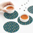 thumbnail image 7 of Pofeuu Frog and Mushrooms Print Leather Coasters Set of 6, Round Cups Mugs Mat Pad for Home Kitchen Heat Resistant Drink Coasters,Round Shape, 7 of 7