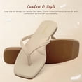 thumbnail image 3 of Womens Square Flip Flops, Patent Leather Flat Sandals with Memory Foam Insole, Non-Slip Lightweight Minimalist Open Toe Summer Vacation Dressy Beach Essentials Slippers, 3 of 7