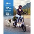 thumbnail image 6 of MIHOVER 450W Electric Scooter with Seat, Commuter Electric Scooter for Adult with Basket & Free Phone Holder & Steel Cable Lock & Inner Tube- up to 21 Miles 15.5MPH-Purple, 6 of 11