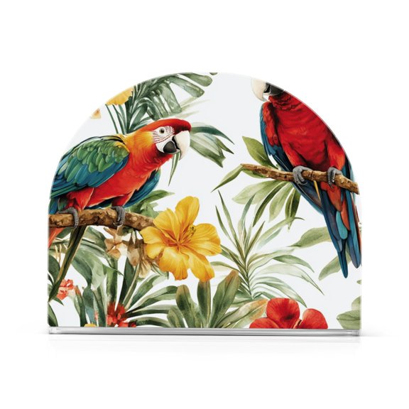 Parrots in Leaves Napkin Holders for Tables Napkin Stand Paper Holder Organizer Tabletop Tissue Box Dispenser