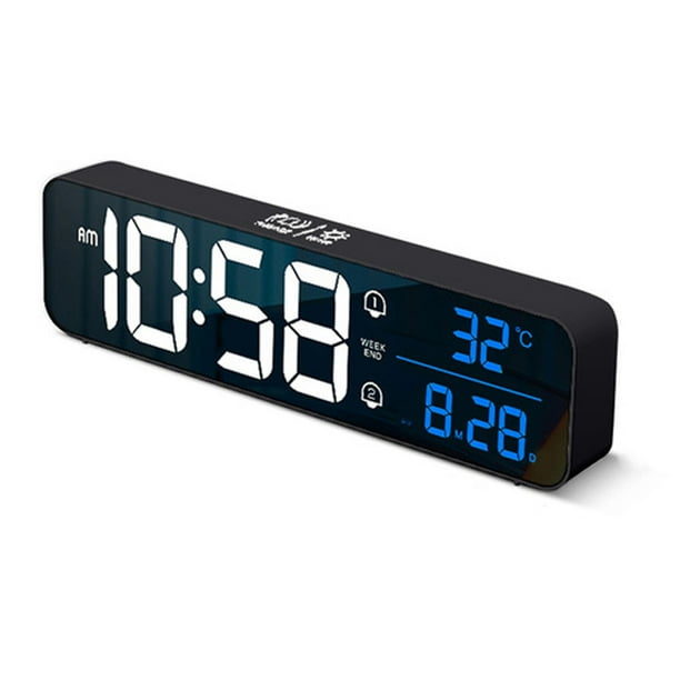 Tomshoo Intelligent Control Led Digital Alarm Clock Temperature Display Desktop Clocks Home Office Table Decoration Electronic Com Tomshoo Intelligent Control Led, Desktop Digital Clock With Seconds