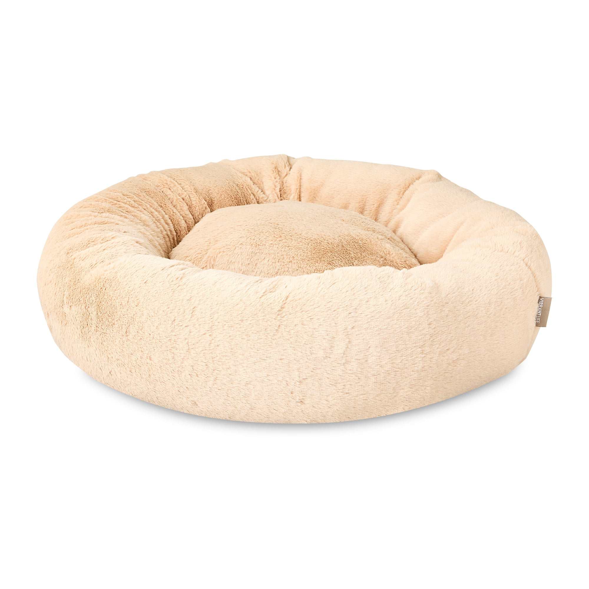 Vibrant Life Medium Round Orthopedic Pet Bed, Tan, 25"