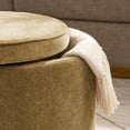 thumbnail image 6 of Round Ottoman with Storage Set of 2 with Coffee Table, 3 in 1 Combination Nesting Furniture Set, Boucle Upholstered Storage Ottoman, Vanity Stool, End Side Table Combo, Dark Yellow, 6 of 7