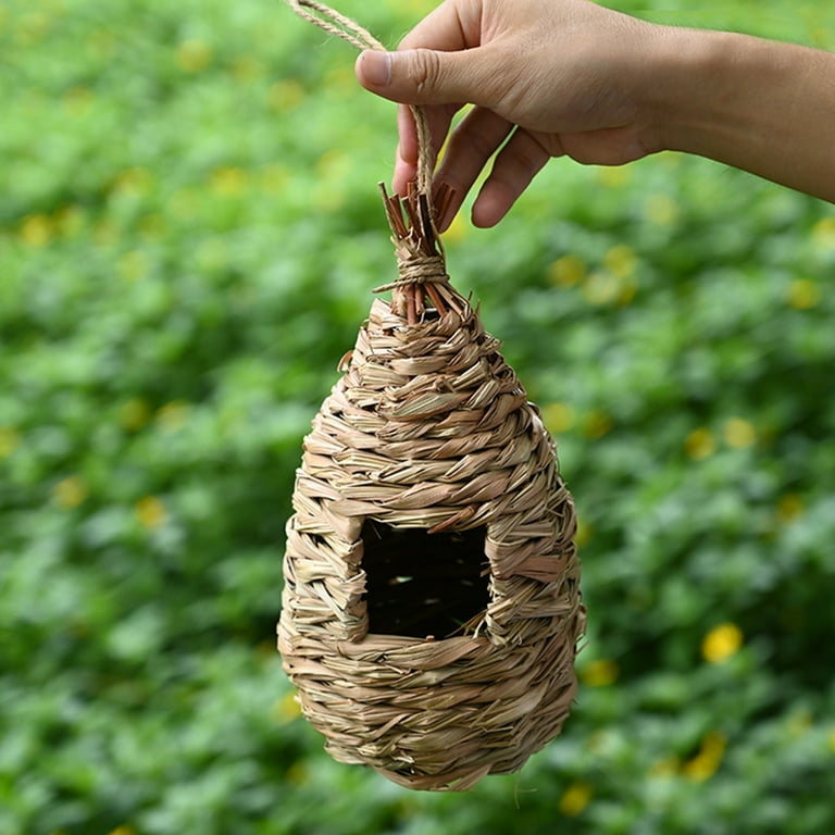 Gute Hummingbird House, Grass Hand Woven Birdhouses for Outdoors