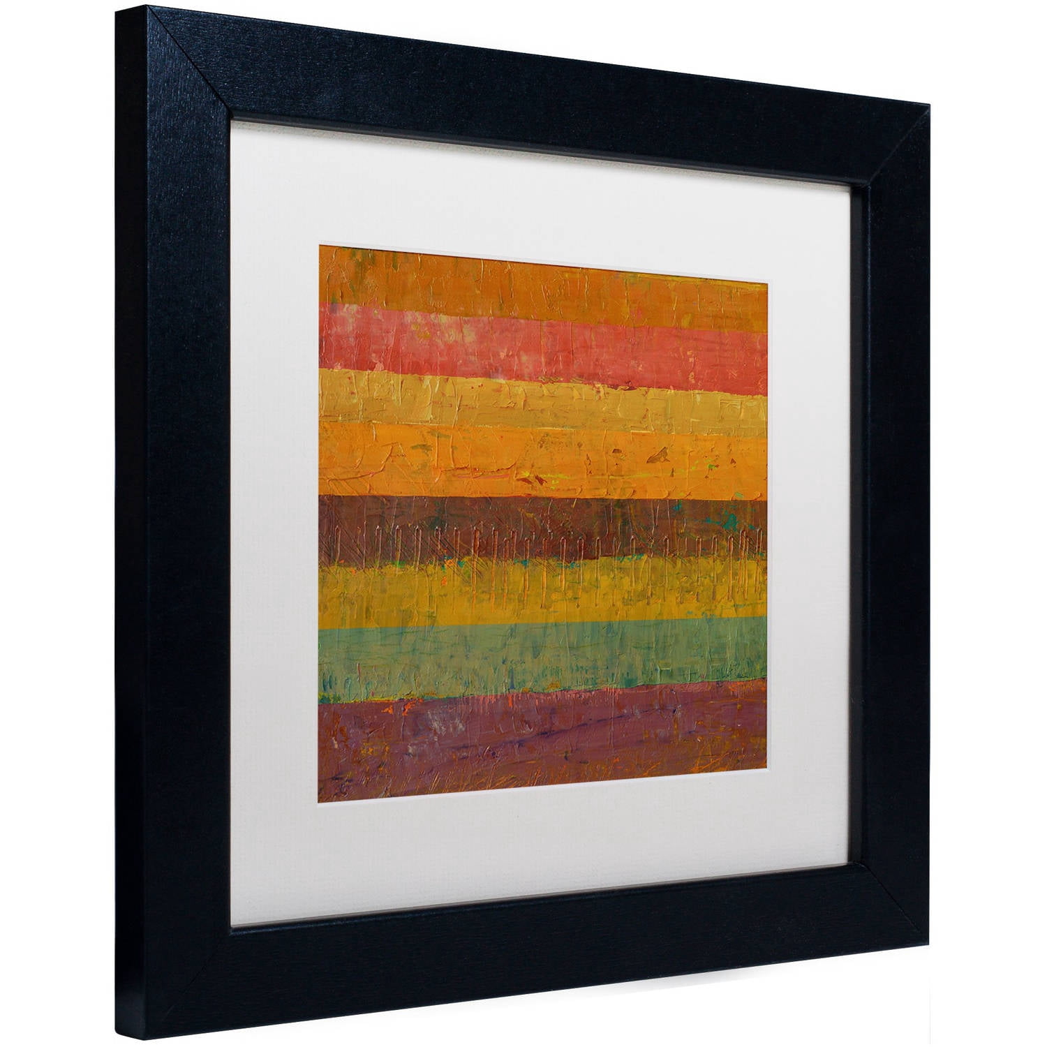 Trademark Fine Art "Orange Line" Canvas Art by Michelle Calkins, White Matte, Black Frame