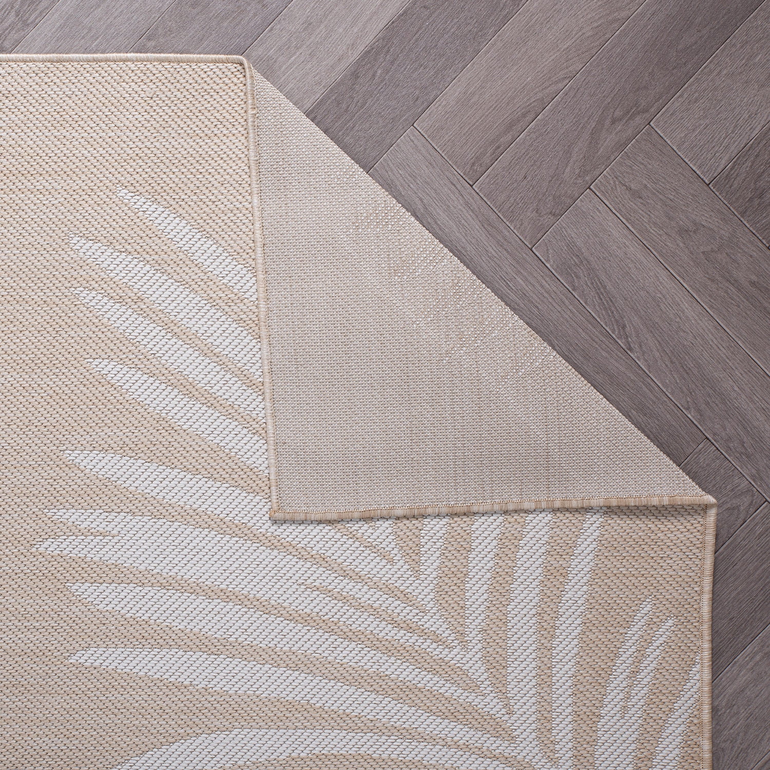 World Rug Gallery Contemporary Palm Leaves Textured Flat Weave Indoor/Outdoor Area Rug - NATURAL 5' X 7'