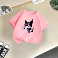 thumbnail image 3 of Camiseta de algodón divertida de verano con dibujos animados para niños y niñas, bonita camiseta de cuello redondo con estampado creativo de Kulomi, informal y urbana, 3 of 5