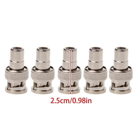 5x BNC Male To RCA Female Coaxial Connector Adapter For CCTV Surveillance Video