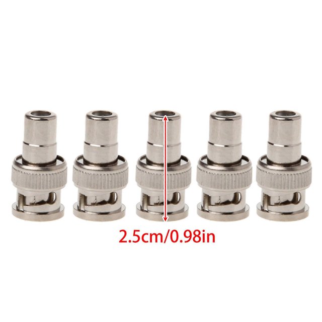 5x BNC Male To RCA Female Coaxial Connector Adapter For CCTV Surveillance Video