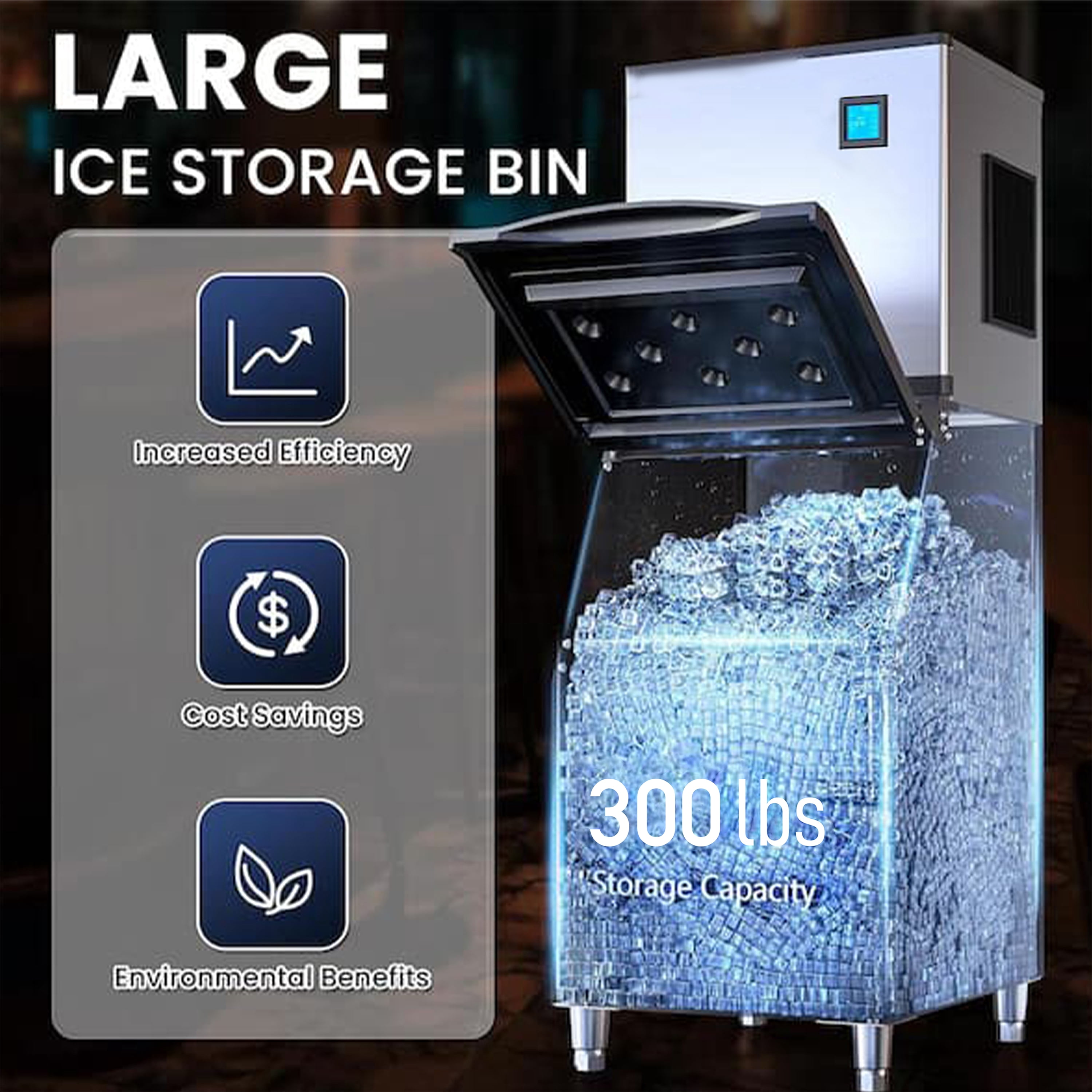 NSF 520 Lb/24h Cube Ice Maker, Freestanding Ice Machine, Built-In Ice Maker, Commercial Ice Maker