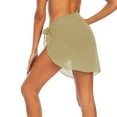 thumbnail image 4 of Defitshape Women's Beach Wrap Skirt Spring Summer Travel Vacation Sarong Swimsuit Coverup Swing Soft Loose Casual Cover Up Chiffon Beachwear Light Brown X-Large, 4 of 4