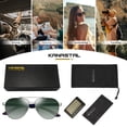 thumbnail image 4 of KANASTAL Aviator Sunglasses Polarized for Men Women, Sping Hinge Silver Frame Shades Sun Glasses Retro Driving Summer Vacation Beach Gradient Green Lens, 4 of 7
