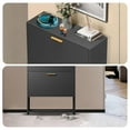 thumbnail image 6 of Kavey Shoe Cabinet with 2 Flip Drawers and Open Shelf, Black, 34.4 lbs, 6 of 11
