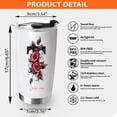 thumbnail image 2 of Personalized 'T' Initial Floral 20oz Tumbler, Stainless Steel Insulated Cup with Lid, Custom Coffee Travel Mug for Women, Birthday, Wedding, Mother's Day, Sister Gift, 2 of 6