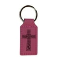 thumbnail image 2 of Keychain - Rectangle - Celtic Cross - Leather, 2 of 4