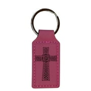 Keychain - Rectangle - Celtic Cross - Leather