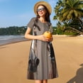 thumbnail image 4 of Balery Funny Horse Faces Expressions Vestidos sueltos de manga corta para mujer, vestidos de verano 2025, vestidos casuales de corte A con vuelo., 4 of 6