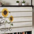 thumbnail image 5 of Sunflowers Rod Pocket Curtain Valance, Modern Bee You Are My Sunshine Wooden Grain Farmhouse Window Valance for Living Room, Bedroom, Kitchen 42"W x 18"L, 5 of 9