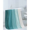 thumbnail image 3 of Teal Ombre Towel Set of 3, Soft Microfiber Bath Towels, Hand Towel, Washcloths, Farmhouse Vintage Wooden Striped Quick-Dry Absorbent Towels for Bathroom Kitchen Hotel Beach Gym Spa, 3 of 7