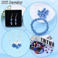 thumbnail image 6 of 100 Pcs Rhinestone Beads,0.3 in Polymer Clay Beads,Shiny Clay Beads,Bulk Round Diamond Beads for Necklace Bracelet Earring Jewelry Making and DIY Decor Crafting,Round,Blue,Diamond Style,Topboutique, 6 of 8