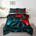 thumbnail image 3 of Erosebridal Gamer Comforter Sets , Geometric Down Comforter, Black Blue Red, Reversible, 2 Pieces, 3 of 7